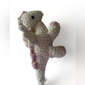 HANDMADE crochet plushie stuffed animal dragon pink